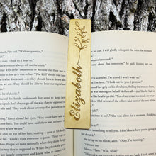 Load image into Gallery viewer, Bookmark - PERSONALIZED Flower - Birch Wood