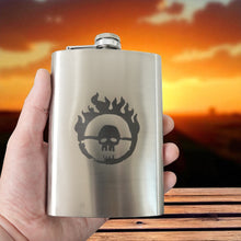 Load image into Gallery viewer, 8oz Skull Branding Stainless Steel Flask