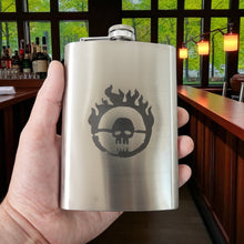 Load image into Gallery viewer, 8oz Skull Branding Stainless Steel Flask