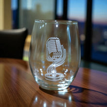Load image into Gallery viewer, 15oz Stemless Wine Glass -  Microphone