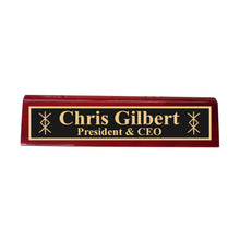 Load image into Gallery viewer, Desk Wedge Name Plate - PERSONALIZED - Viking Protection Rune - 11 Inches