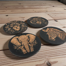 Load image into Gallery viewer, Ornament - Black - Fancy Animals SET of 4