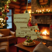 Load image into Gallery viewer, Ornament - CUSTOM - Louisiana State with Cities