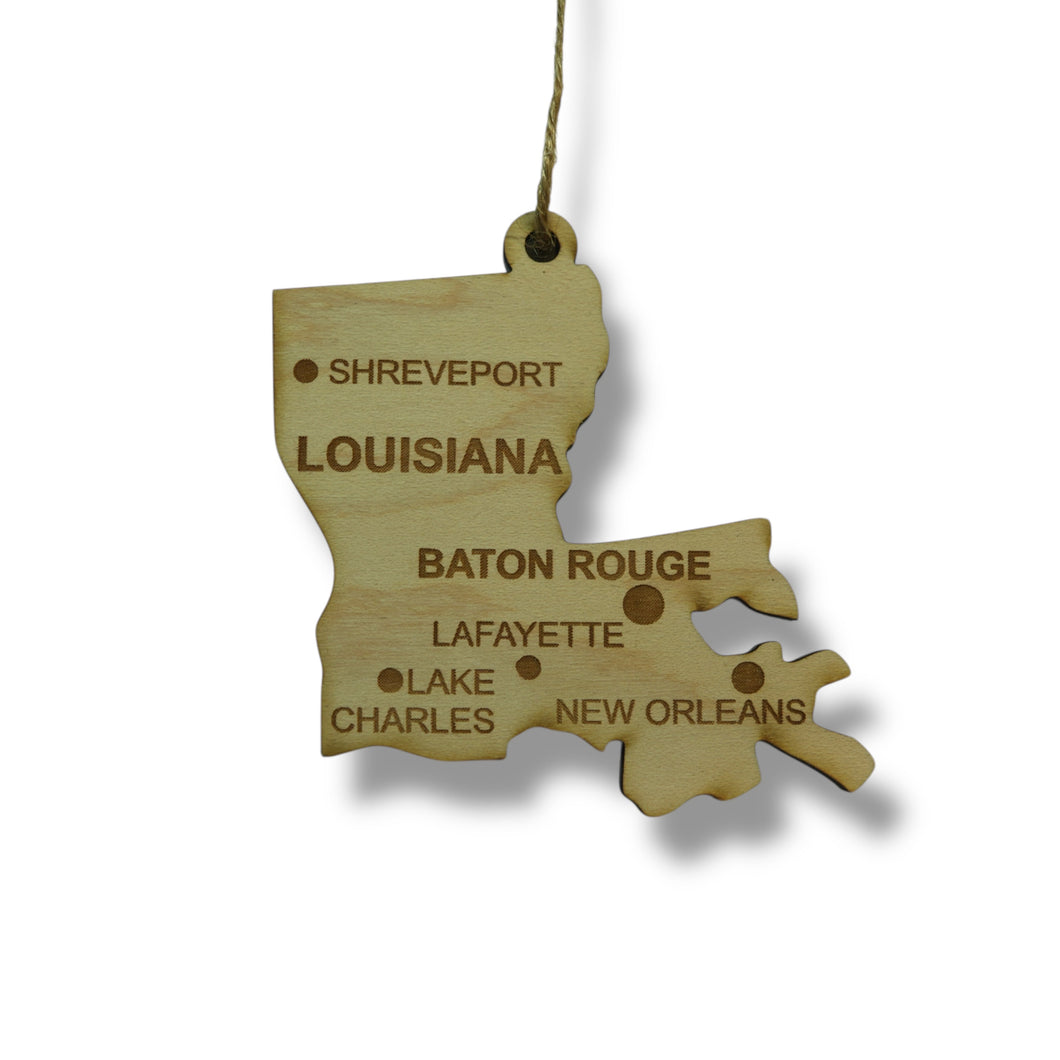 Ornament - CUSTOM - Louisiana State with Cities