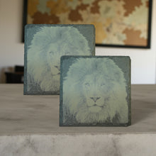 Load image into Gallery viewer, Coaster - Slate - Lion - SET OF 2