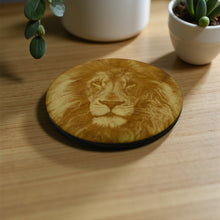 Load image into Gallery viewer, Coasters - Lion Set of 2 Raw Wood