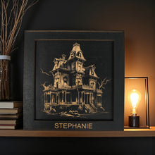 Load image into Gallery viewer, Framed Art - PERSONALIZED - CUSTOM - Haunted Mansion - Halloween