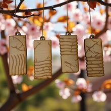 Load image into Gallery viewer, Ornament - Elemental Stones - Set of 4 - Raw Wood 2x4in