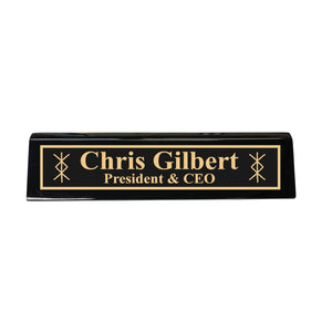 Desk Wedge Name Plate - PERSONALIZED - Viking Protection Rune - 11 Inches