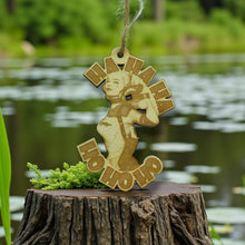 Load image into Gallery viewer, Ornament - Ha Ha Ha Ho Ho Ho - Raw Wood 3x4in