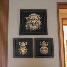 Load image into Gallery viewer, Framed Art - CUSTOM - Gnome SET of 3 Pictures