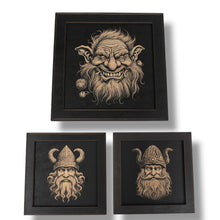 Load image into Gallery viewer, Framed Art - CUSTOM - Gnome SET of 3 Pictures
