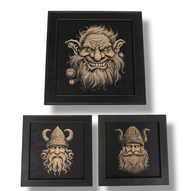 Framed Art - CUSTOM - Gnome SET of 3 Pictures