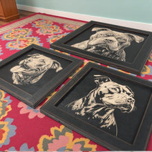 Load image into Gallery viewer, Framed Art - CUSTOM - Pit Bull SET of 3 Pictures