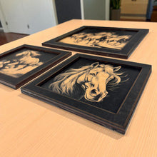 Load image into Gallery viewer, Framed Art - CUSTOM - Horse SET of 3 Pictures