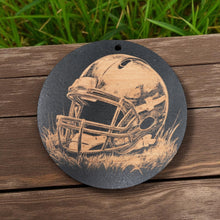 Load image into Gallery viewer, Ornament - Black - Football SET of 3