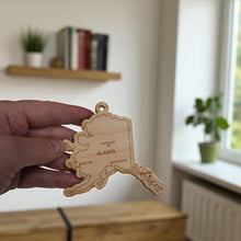 Load image into Gallery viewer, Ornament - CUSTOM - Alaska State with Cities