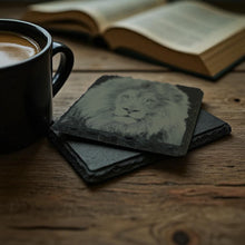 Load image into Gallery viewer, Coaster - Slate - Lion - SET OF 2