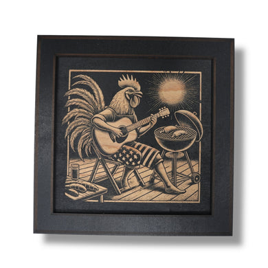 Framed Art - CUSTOM - Rooster BBQ Guitar