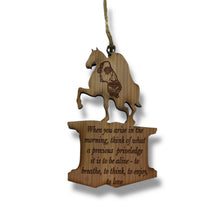 Load image into Gallery viewer, When you Arise in the Morning Marcus Aurelius CEDAR Ornament