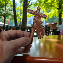 Load image into Gallery viewer, Jesus carrying cross - Cedar Ornament