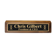 Load image into Gallery viewer, Desk Wedge Name Plate - PERSONALIZED - Viking Protection Rune - 11 Inches