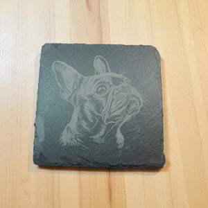 Coaster - Slate - French Bulldog - SET OF 2 - Dog
