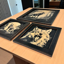 Load image into Gallery viewer, Framed Art - CUSTOM - Wolf SET of 3 Pictures