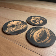 Load image into Gallery viewer, Ornament - Black - Football SET of 3