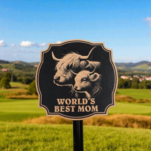 Load image into Gallery viewer, Sign - Black - Worlds best mom with highland cows
