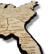 Load image into Gallery viewer, Detailed 50 State map with cities Puzzle - 26x18 Inches - 52 Piece Wood