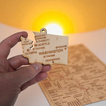 Load image into Gallery viewer, Ornament - CUSTOM - Washington State with Cities