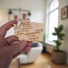 Load image into Gallery viewer, Ornament - CUSTOM - Washington State with Cities