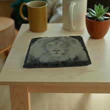 Load image into Gallery viewer, Coaster - Slate - Lion - SET OF 2
