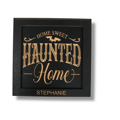 Framed Art - PERSONALIZED - CUSTOM - Home Sweet Haunted Home - Halloween