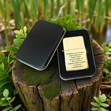 Load image into Gallery viewer, Lighter The Happiness of your life Marcus Aurelius CHROME