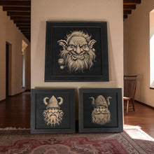 Load image into Gallery viewer, Framed Art - CUSTOM - Gnome SET of 3 Pictures