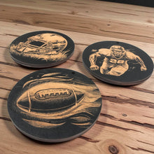 Load image into Gallery viewer, Ornament - Black - Football SET of 3