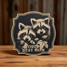 Load image into Gallery viewer, Sign - Black - Worlds best mom raccoon autumn