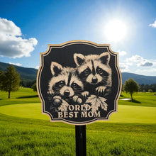 Load image into Gallery viewer, Sign - Black - Worlds best mom raccoon autumn