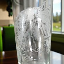 Load image into Gallery viewer, 16oz Beer Mug - Worlds best Dad with Horse