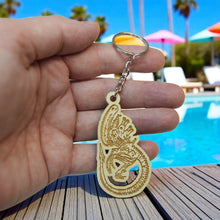 Load image into Gallery viewer, Keychain - Alien Fossil  - Birch wood