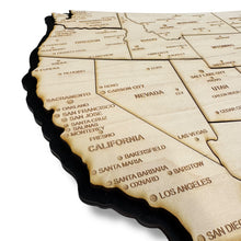 Load image into Gallery viewer, Detailed 50 State map with cities Puzzle - 26x18 Inches - 52 Piece Wood