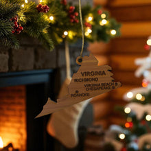 Load image into Gallery viewer, Ornament - CUSTOM - Virginia State with Cities