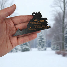 Load image into Gallery viewer, Ornament - CUSTOM - Virginia State with Cities