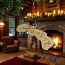 Load image into Gallery viewer, Ornament - CUSTOM - Hawaii State with Cities