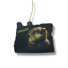 Load image into Gallery viewer, Ornament - Black - Oregon with Beaver
