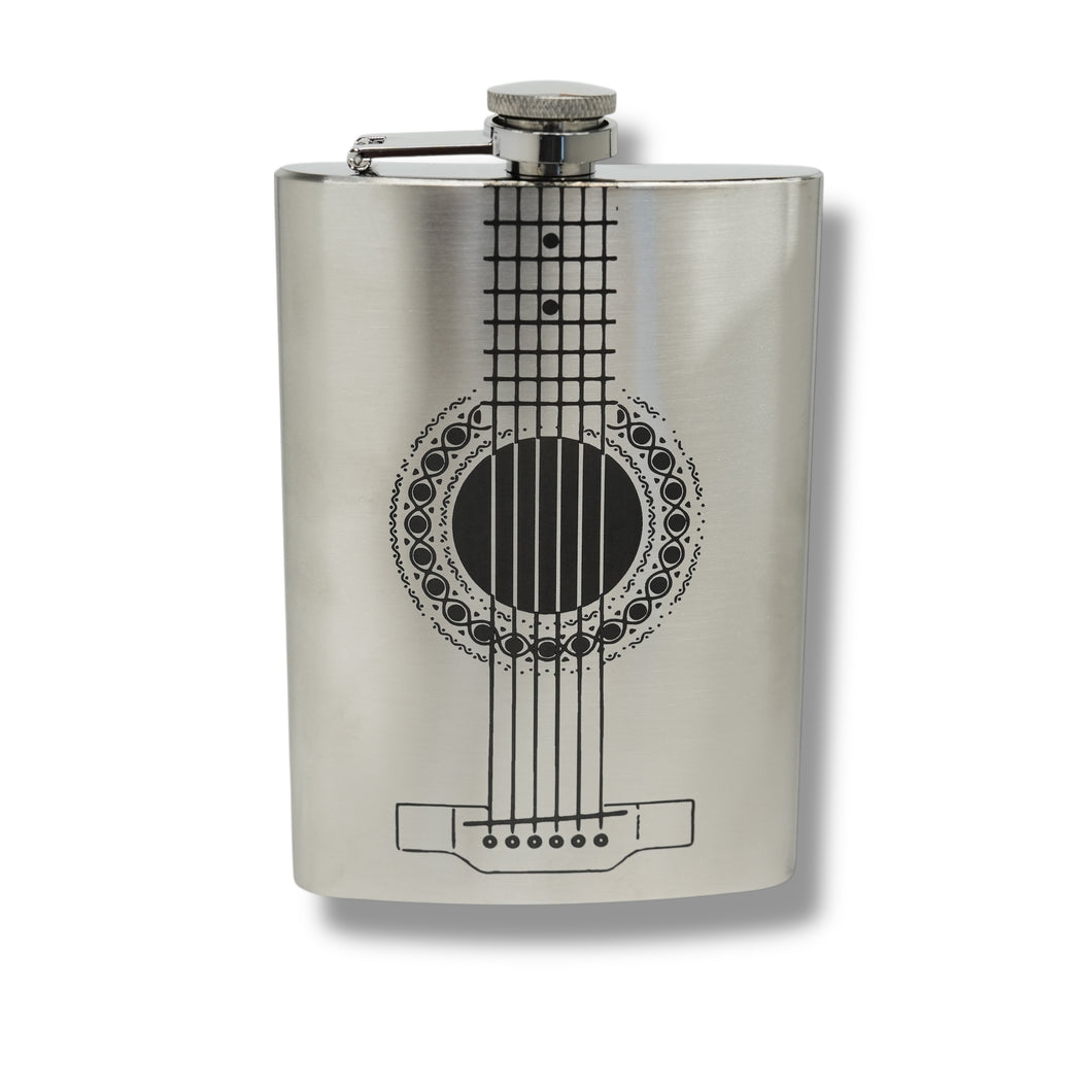 8oz Acoustic Guitar Stainless Steel Flask