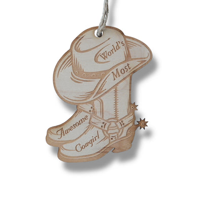 Worlds most Awesome Cowgirl - Ornament