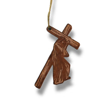Load image into Gallery viewer, Jesus carrying cross - Cedar Ornament